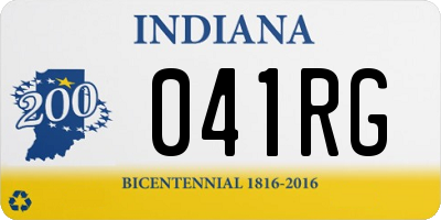 IN license plate 041RG