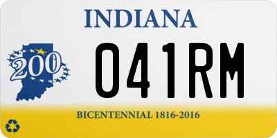 IN license plate 041RM