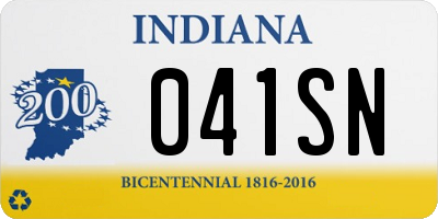 IN license plate 041SN