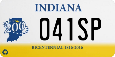 IN license plate 041SP