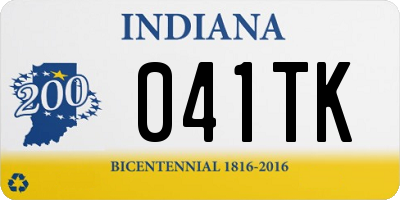 IN license plate 041TK