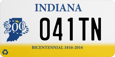IN license plate 041TN