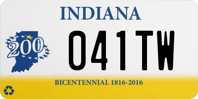 IN license plate 041TW