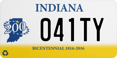 IN license plate 041TY