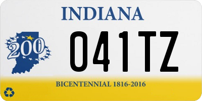 IN license plate 041TZ