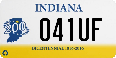 IN license plate 041UF
