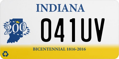 IN license plate 041UV