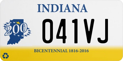 IN license plate 041VJ