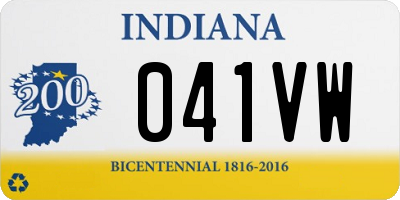 IN license plate 041VW