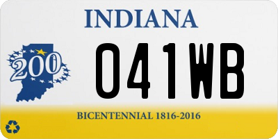 IN license plate 041WB