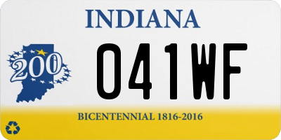 IN license plate 041WF