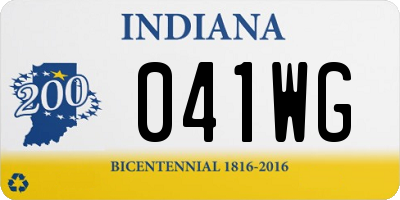 IN license plate 041WG
