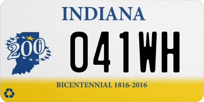 IN license plate 041WH