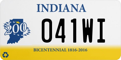 IN license plate 041WI