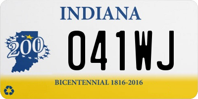 IN license plate 041WJ