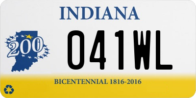 IN license plate 041WL