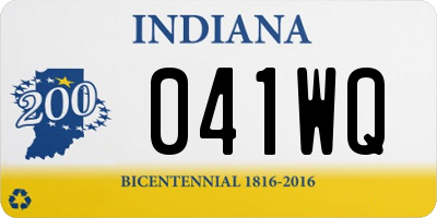 IN license plate 041WQ