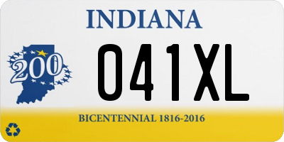 IN license plate 041XL