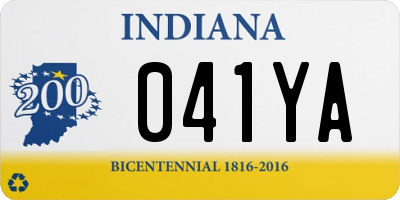 IN license plate 041YA