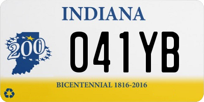 IN license plate 041YB