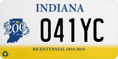 IN license plate 041YC