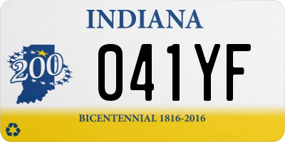 IN license plate 041YF