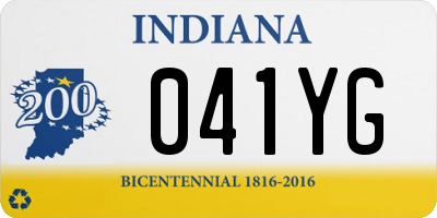 IN license plate 041YG