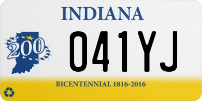 IN license plate 041YJ