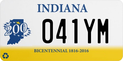 IN license plate 041YM