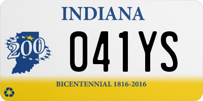 IN license plate 041YS