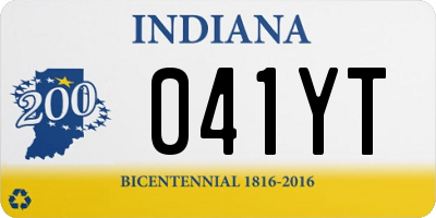 IN license plate 041YT