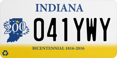 IN license plate 041YWY