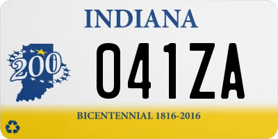 IN license plate 041ZA