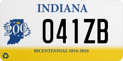 IN license plate 041ZB