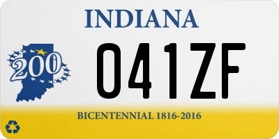 IN license plate 041ZF