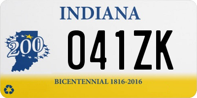 IN license plate 041ZK