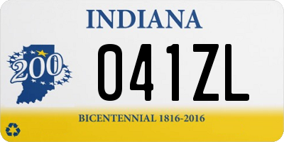 IN license plate 041ZL