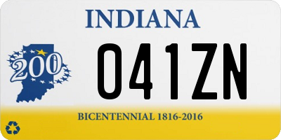 IN license plate 041ZN