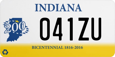 IN license plate 041ZU