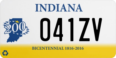 IN license plate 041ZV