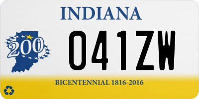 IN license plate 041ZW