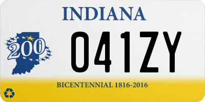 IN license plate 041ZY