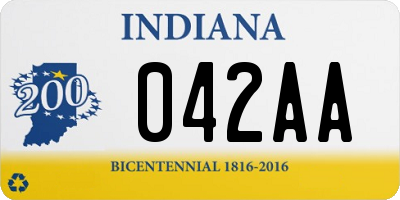 IN license plate 042AA