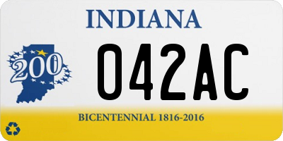 IN license plate 042AC