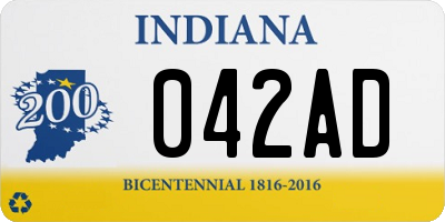 IN license plate 042AD