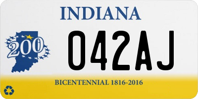 IN license plate 042AJ