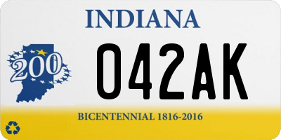 IN license plate 042AK