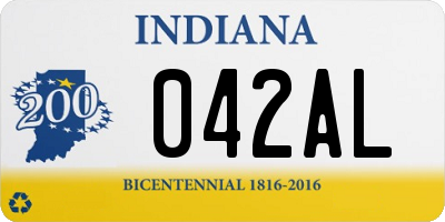 IN license plate 042AL