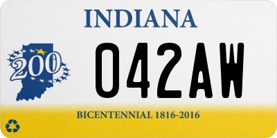 IN license plate 042AW