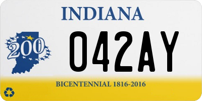 IN license plate 042AY